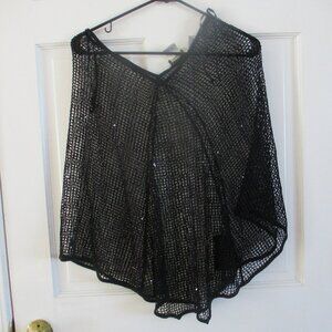 Black Mesh w/Sequins Cape, One Size Uniform John Paul Richards New w/Tags vintag